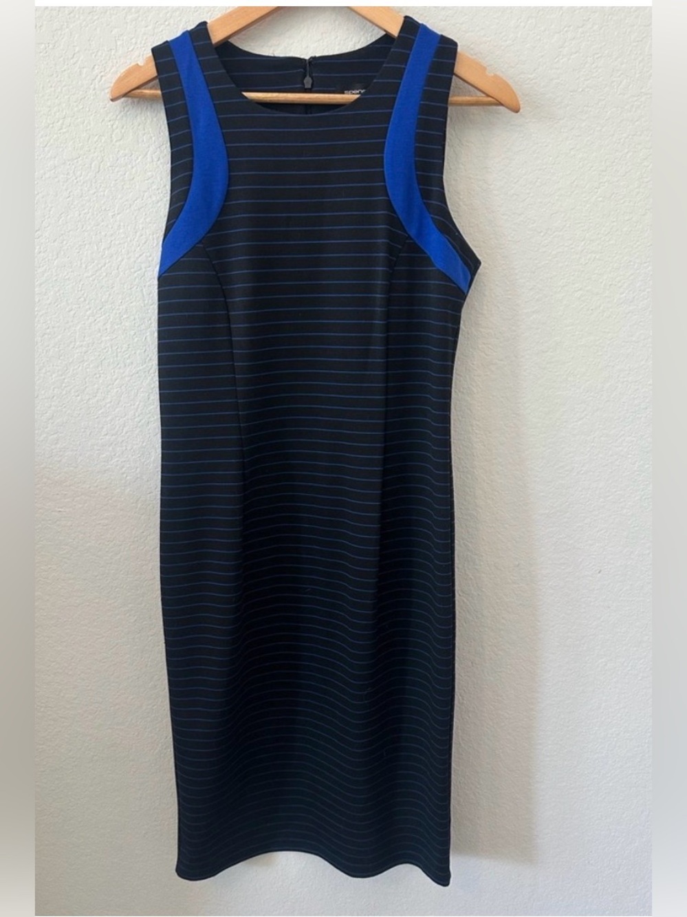 Spense Bodycon Striped Shift Midi Dress -size 10
